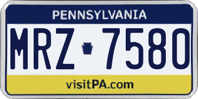 PA license plate MRZ7580