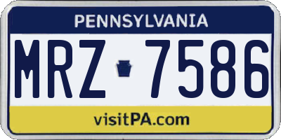 PA license plate MRZ7586