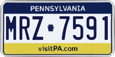 PA license plate MRZ7591