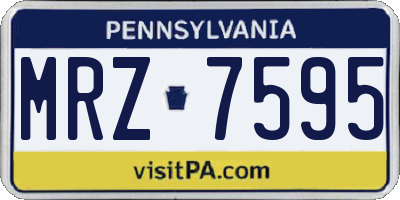 PA license plate MRZ7595