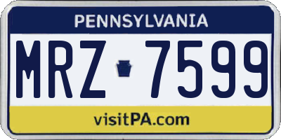 PA license plate MRZ7599