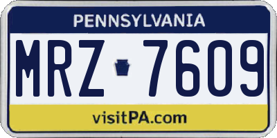 PA license plate MRZ7609