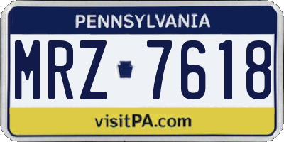 PA license plate MRZ7618