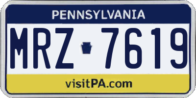 PA license plate MRZ7619