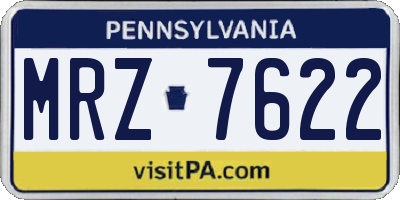 PA license plate MRZ7622