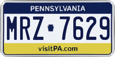 PA license plate MRZ7629