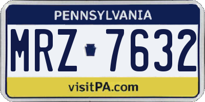 PA license plate MRZ7632