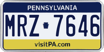 PA license plate MRZ7646