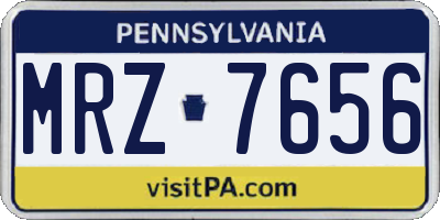 PA license plate MRZ7656