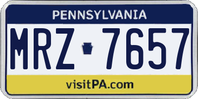 PA license plate MRZ7657