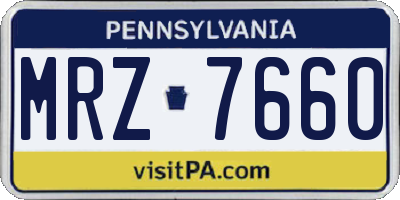 PA license plate MRZ7660