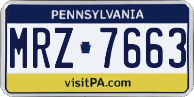 PA license plate MRZ7663