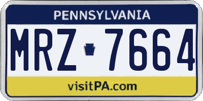 PA license plate MRZ7664