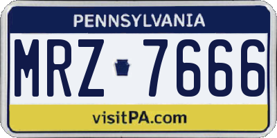 PA license plate MRZ7666
