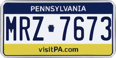 PA license plate MRZ7673