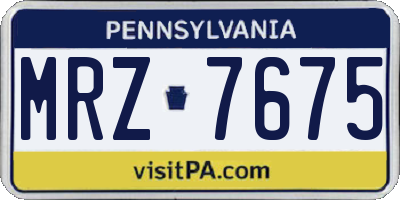 PA license plate MRZ7675