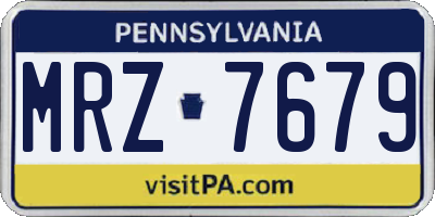PA license plate MRZ7679
