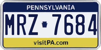 PA license plate MRZ7684