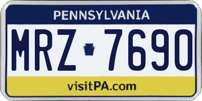 PA license plate MRZ7690