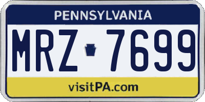 PA license plate MRZ7699