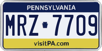 PA license plate MRZ7709