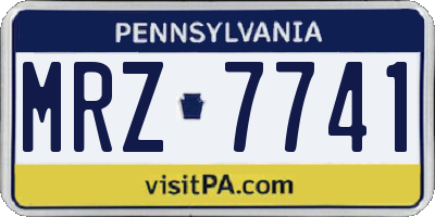 PA license plate MRZ7741