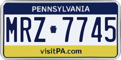 PA license plate MRZ7745