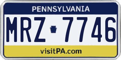 PA license plate MRZ7746
