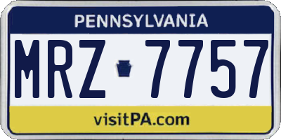 PA license plate MRZ7757