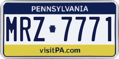 PA license plate MRZ7771