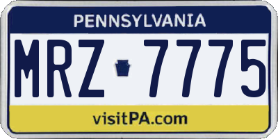 PA license plate MRZ7775