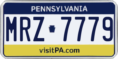 PA license plate MRZ7779
