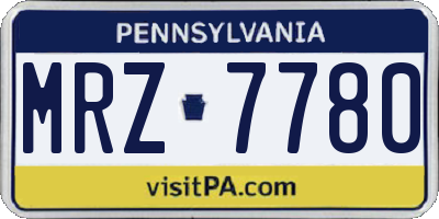 PA license plate MRZ7780