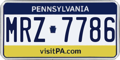 PA license plate MRZ7786