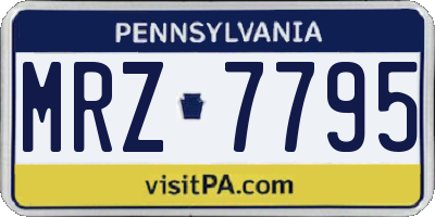 PA license plate MRZ7795