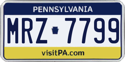 PA license plate MRZ7799
