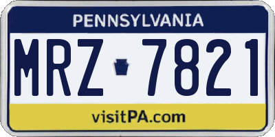 PA license plate MRZ7821