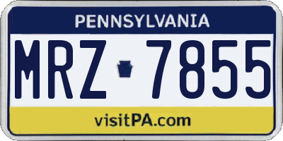 PA license plate MRZ7855