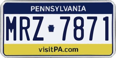 PA license plate MRZ7871