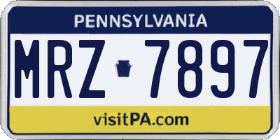 PA license plate MRZ7897