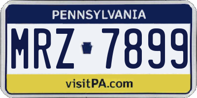 PA license plate MRZ7899