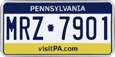 PA license plate MRZ7901