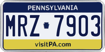 PA license plate MRZ7903