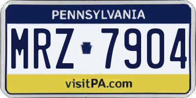 PA license plate MRZ7904