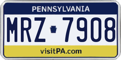 PA license plate MRZ7908