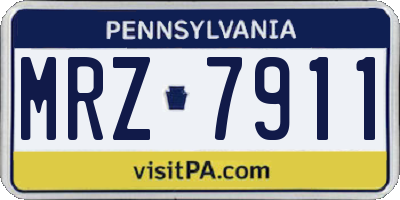 PA license plate MRZ7911