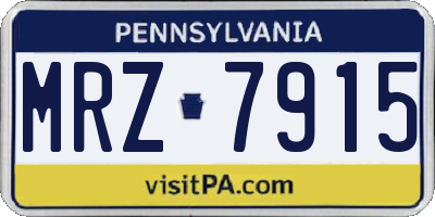 PA license plate MRZ7915