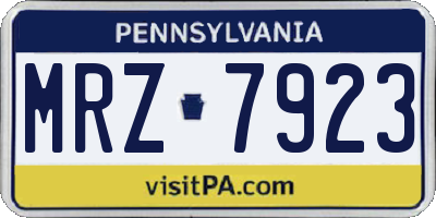 PA license plate MRZ7923