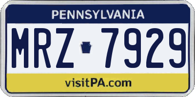 PA license plate MRZ7929