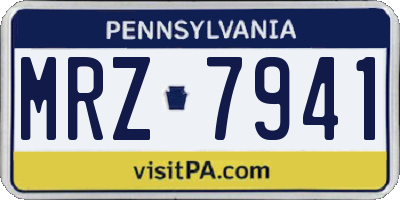 PA license plate MRZ7941